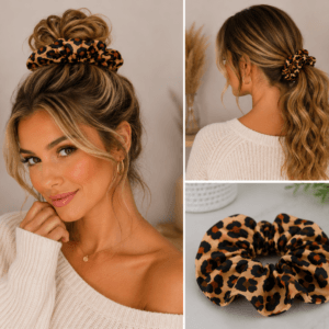 Scrunchie (gumka do włosów) „Panterka”