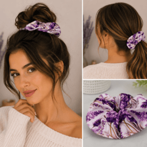 Scrunchie (gumka do włosów) „Lawendowa Łąka”