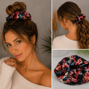 Scrunchie (gumka do włosów) „Motyle o zmierzchu”